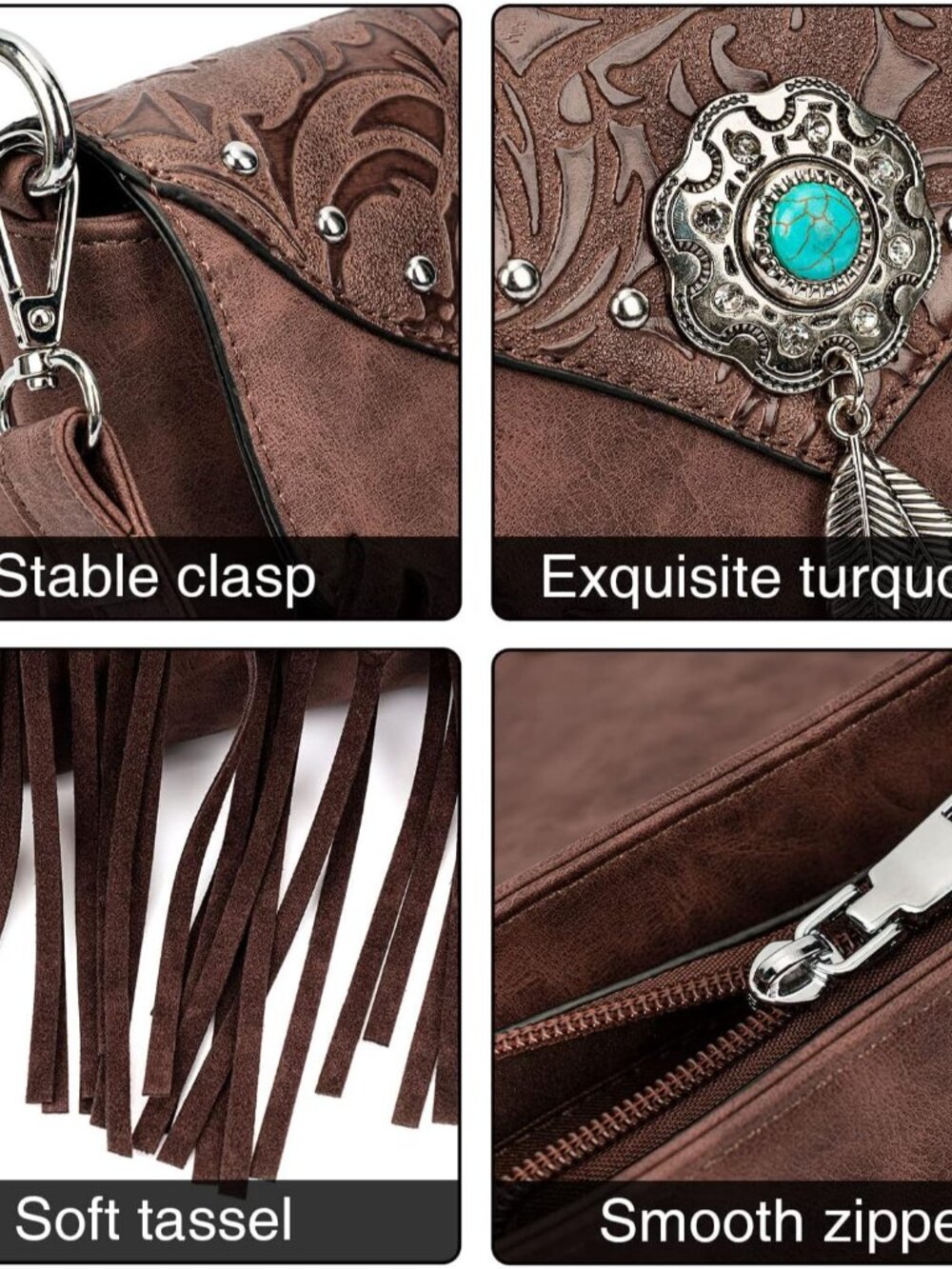 Small Crossbody Bags for Women Crossbody Handbag Fringe Purse Tassel Shoulder Ba - Picture 5 of 7